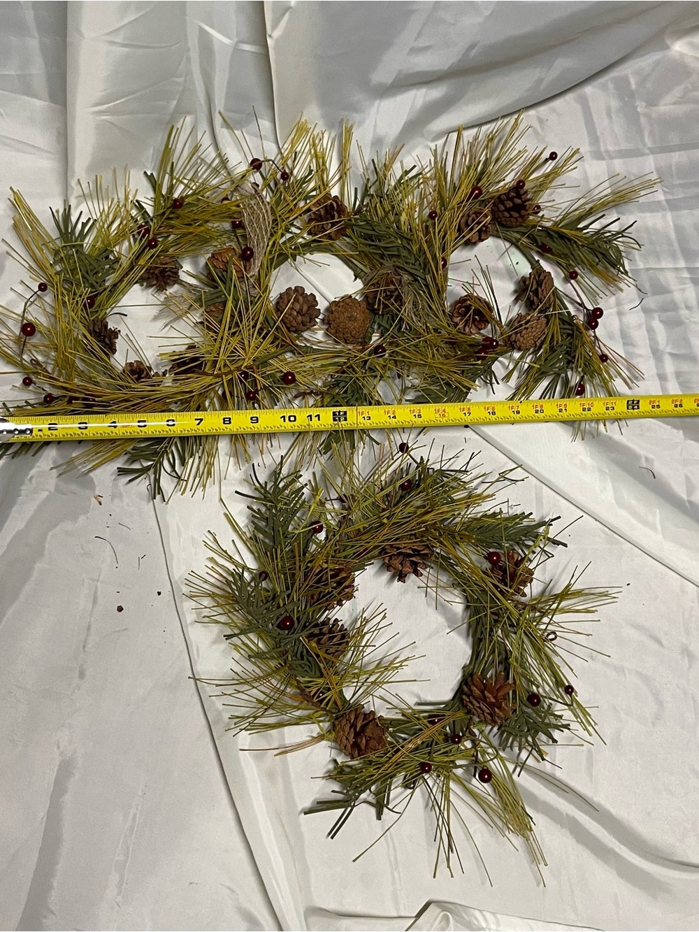 Holiday Pine and Berry Mini Wreaths - Green